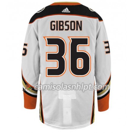 Camisola Anaheim Ducks JOHN GIBSON 36 Adidas Branco Authentic - Homem